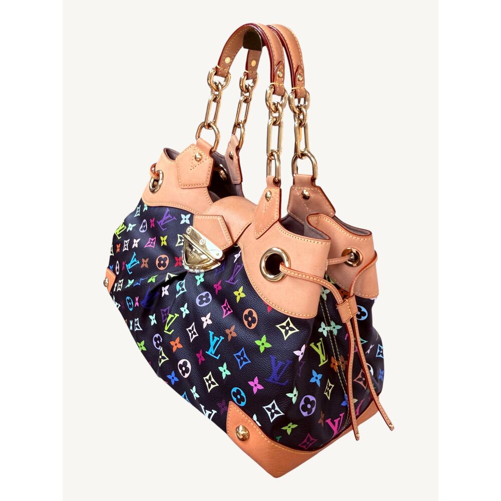 Louis Vuitton x Takashi Murakami Multicolore Ursula GM Noir Bag 2008 Rare - Picture 4 of 16